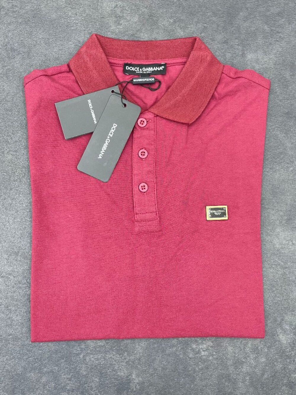 Dolce & Gabbana Men’s Rose Polo Shirt Logo Plaque- Size XXL
